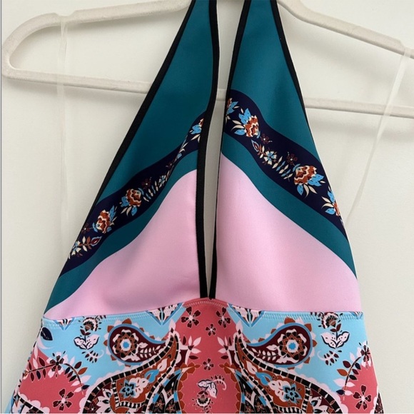 Clover Canyon Colorful Neoprene Halter Neck Mini Dress - Picture 4 of 5